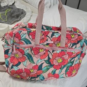 Vera Bradley Floral Quilted Travel Tote Bag - Pink